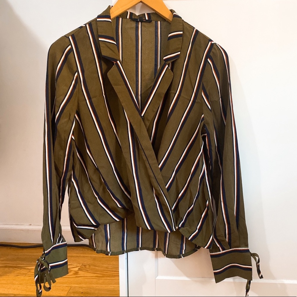 Olive stripped blouse